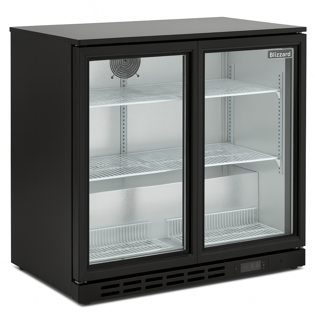 Blizzard Low-Height Sliding Double Door Bottle Cooler
