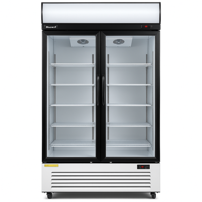 BLIZZARD Double‑Door Hinged Glass Display Merchandiser –  630 L front view on a white background