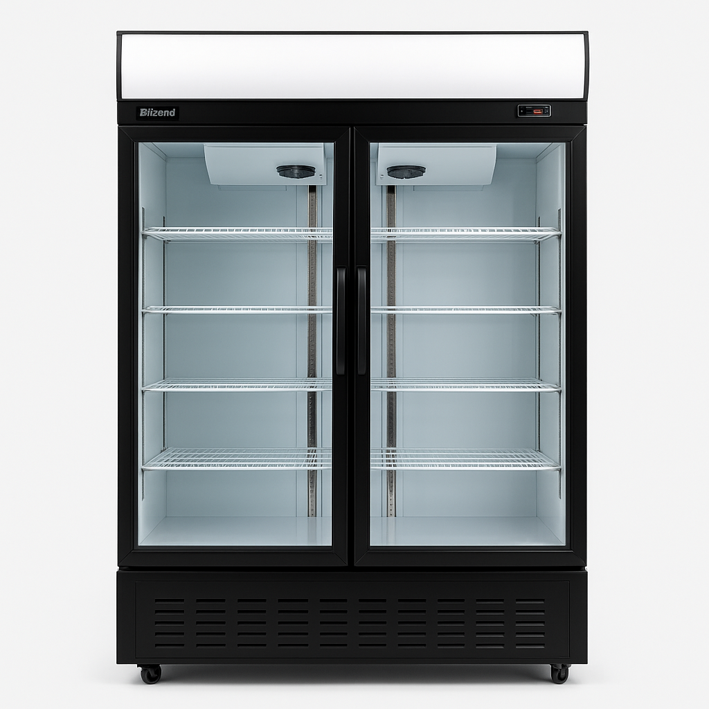 BLIZZARD  Double‑Door Sliding Glass Display Merchandiser – 900 L front view on a white background