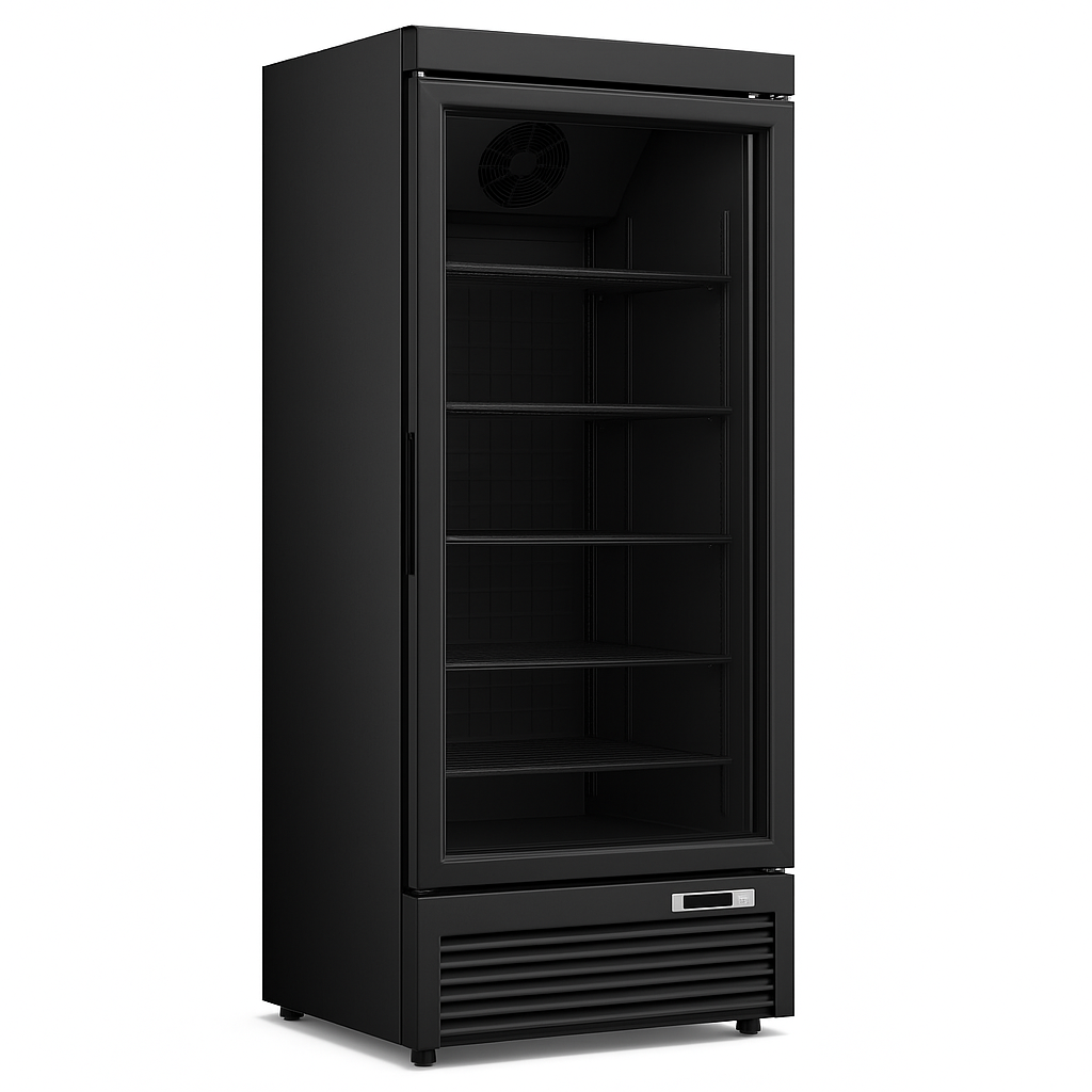 BLIZZARD Single‑Door Glass Display Chiller side view on a white background