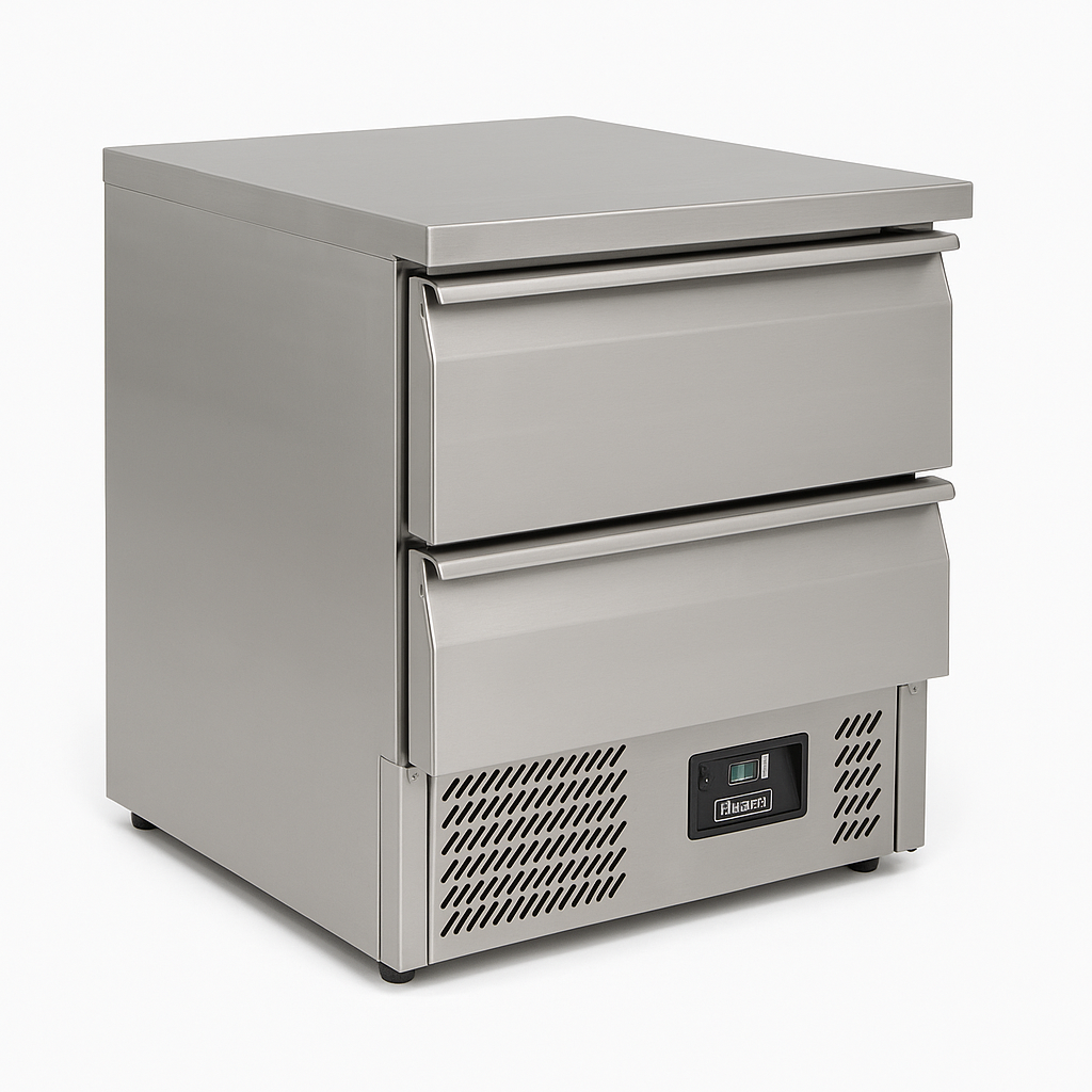 Blizzard  Compact  Double‑Drawer Counter Refrigerator - 240 L - side view on a white background