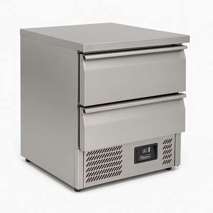Blizzard  Compact  Double‑Drawer Counter Refrigerator - 240 L - side view on a white background