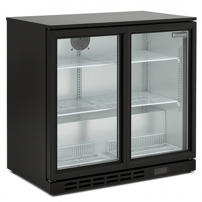 Blizzard Low-Height Sliding Double Door Bottle Cooler