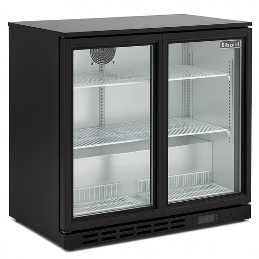 Blizzard Low-Height Sliding Double Door Bottle Cooler